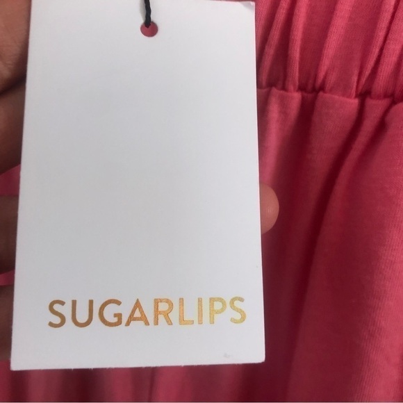 NWT Sugar Lips Ryder Ruffle Wide Leg Cotton Knit Pants Size XSmall - Picture 4 of 7